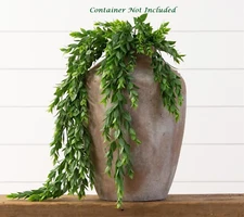 New PRIMITIVE Farmhouse GREENERY Bush CASCADING Hanging 31" LONG Cottage Floral