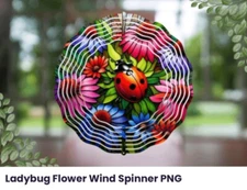 Lady bug and flowers wind  spinner
