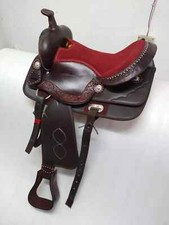 Synthetic Western Barrel Racing Beautiful Designer Horse Saddle, Size- 15".