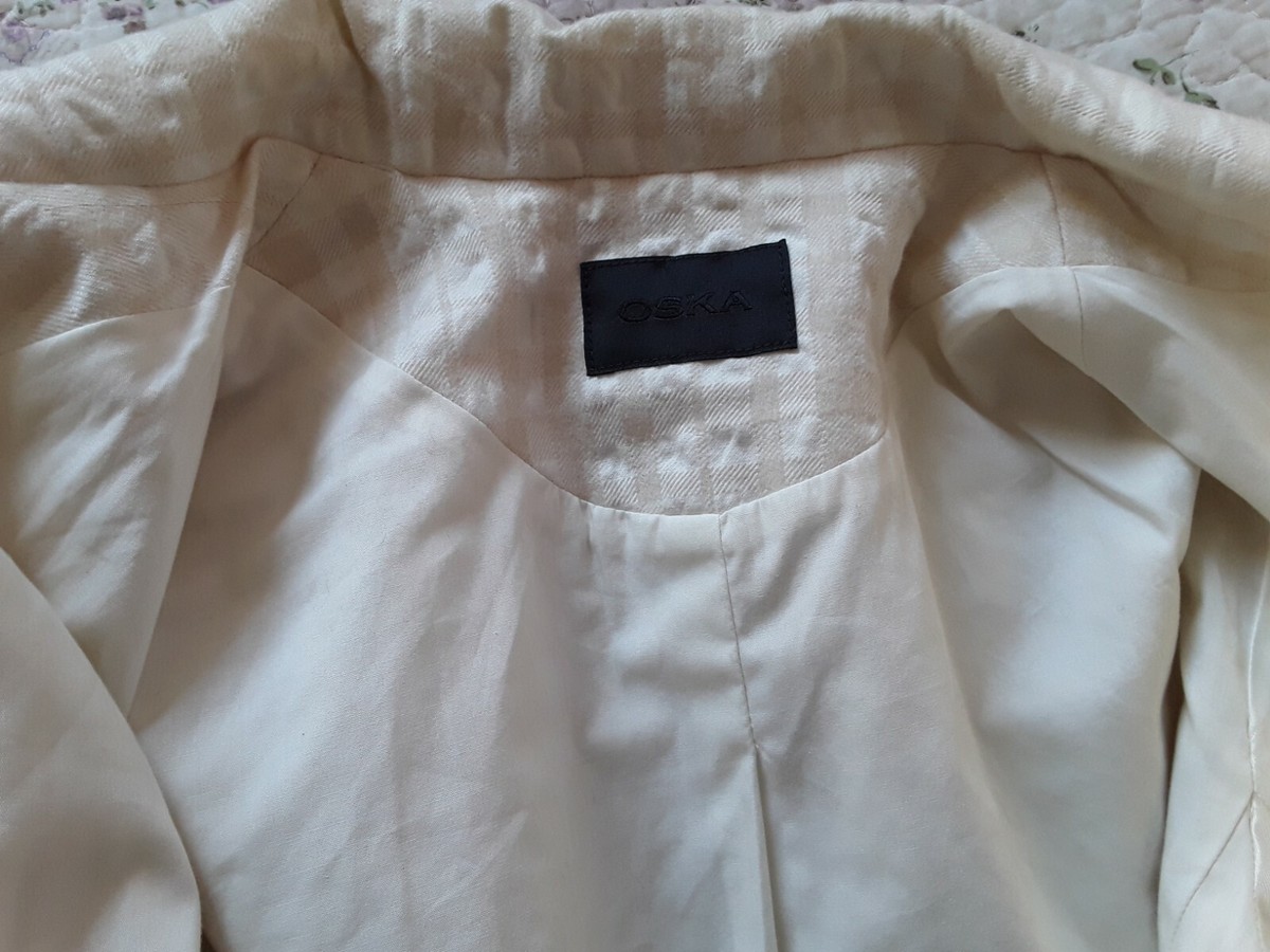 Veste Femme OSKA En Laine écru/crème/beige - Taille 2 (40/42) - État Comme Neuf