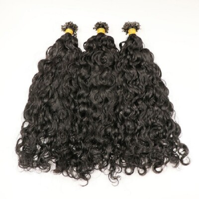 Water Wave K Tip Human Hair Extension Pre Bonded Keratin Fusion Flat Hair 100pcs