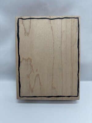 Denami Design Wood Rubber Stamp Hand Drawn Box Rectangle Frame 4  X 3  NEW