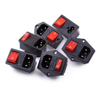 IEC320 C14 Power Socket With Switch - 2 Pack AC 250V 10A Inlet Module With Fuse