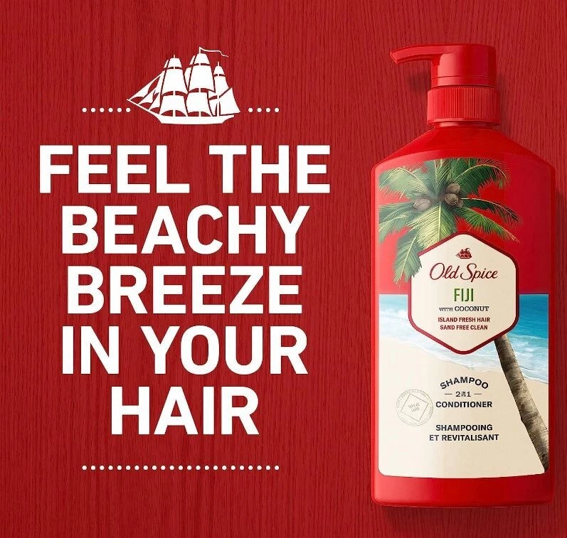 Champú y acondicionador Old Spice Fiji 2 en 1 para hombre, 44 fl oz cada uno, paquete doble Foto 2 de 4