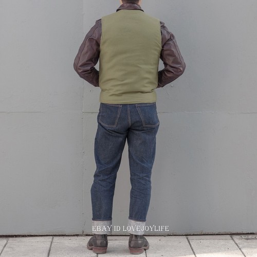 A.C.E. Gilet foderato lana Repro WW2 USN vintage marina invernale uomo N-1 gilet ponte - Foto 33 di 34