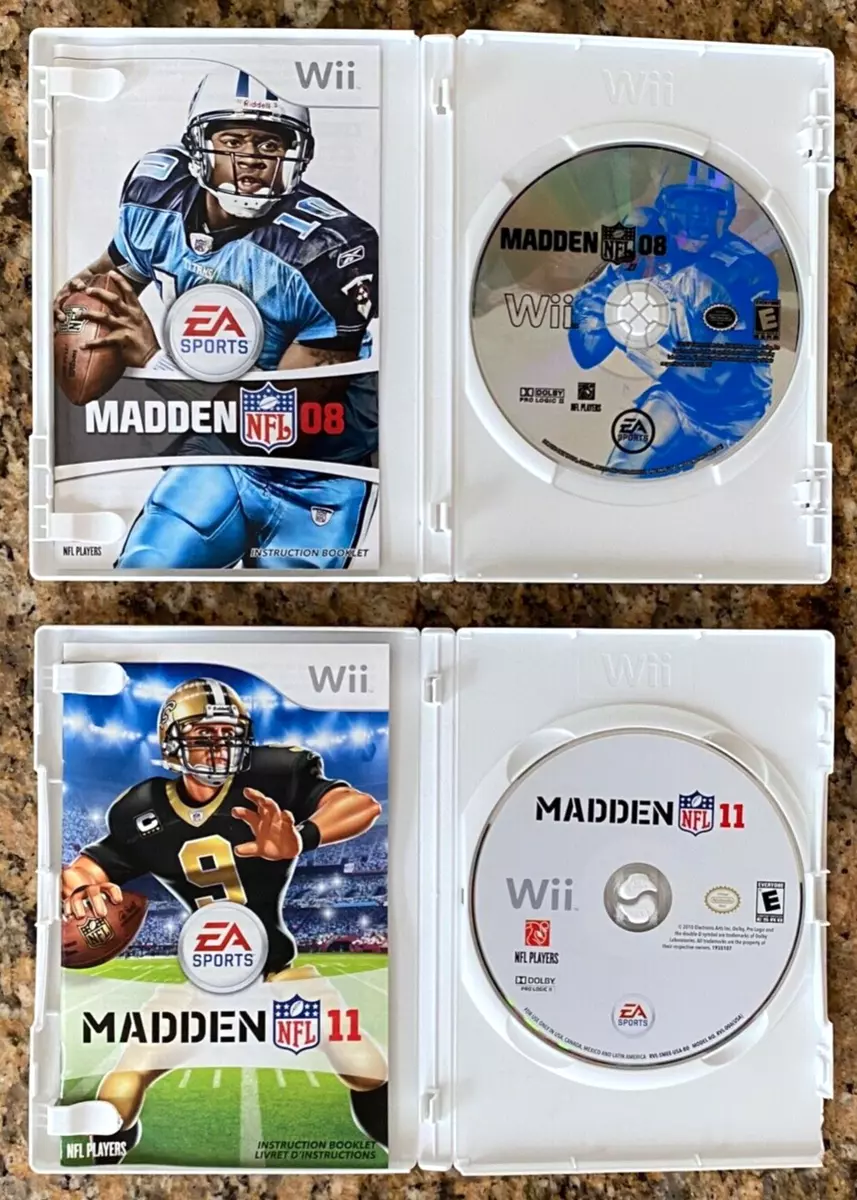 Lot 2 Wii Games Madden 08 11 NFL Football Nintendo Wii eBay