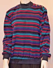 VTG 90's Alfred Dunner Knit Sweater Multi Colored Striped Made in USA Womens M