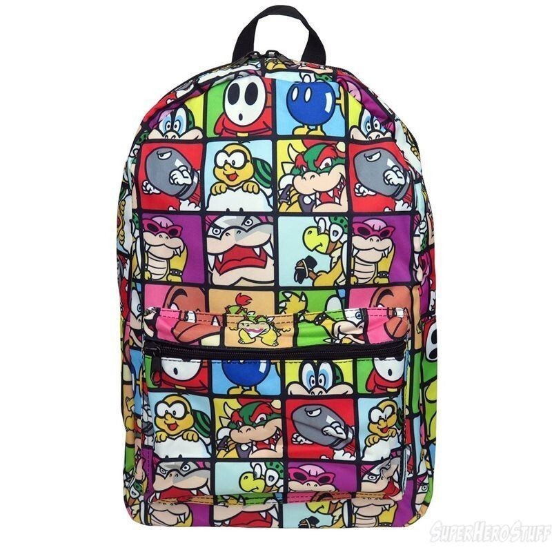 Nintendo Super Mario Brothers Villains Sublimated School Bag
