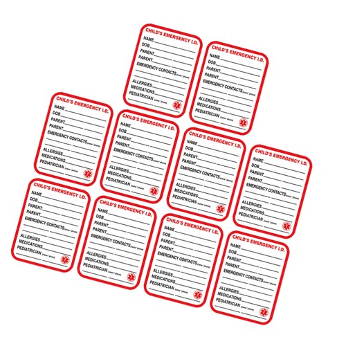 10 Pcs Medical Information Tags Student Car Seat Emergency Carseat Label - 第 5/12 張圖片