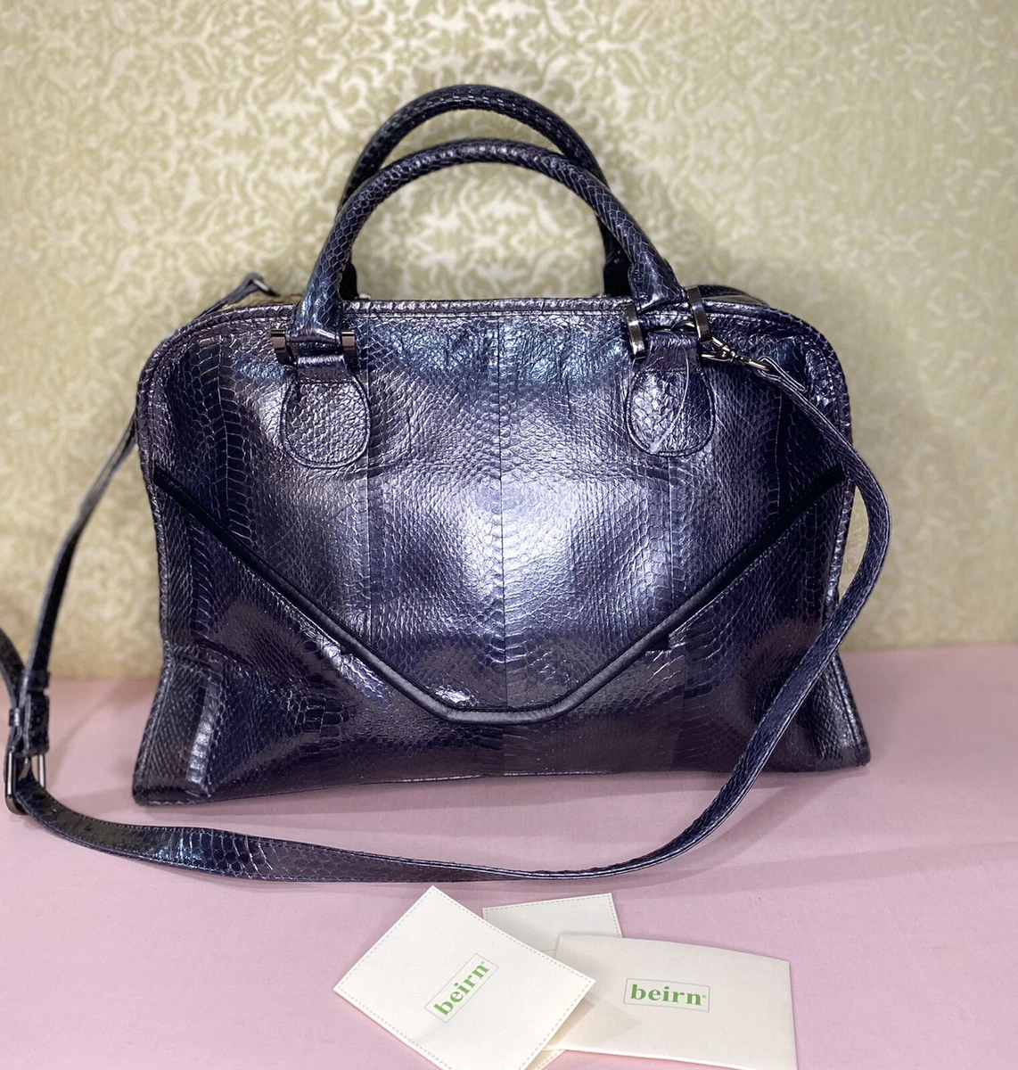 Snakeskin designer bag hot sale