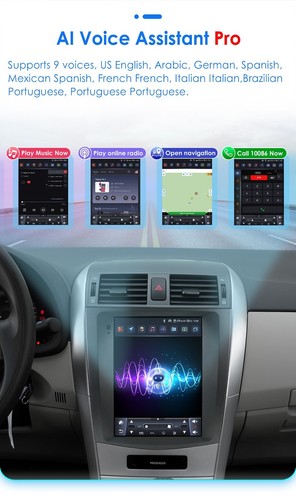 Radio CarPlay GPS navegación RDS Android 12 9,7" para Toyota Corolla E140 E150 2006-2013 - Imagen 10 de 17
