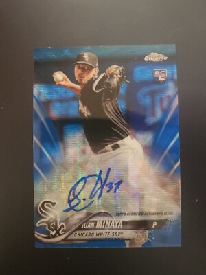 2018 Chrome Update Target Exclusive RC Blue Wave Refractor Juan Minaya Auto /150