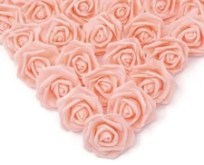 ✅ IPOPU Artificial Flowers Roses Heads, 100 Pcs Faux Flowers 100pcs Peach
