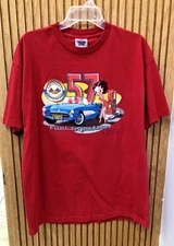 VINTAGE 2001 Betty Boop Chevy 57 CORVETTE Fuel Injection T-Shirt Men's Large