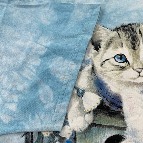 vintage 2000 KITTEN ART THE MOUNTAIN TIE-DYE T-Shirt LARGE cat soft - Picture 4 of 7