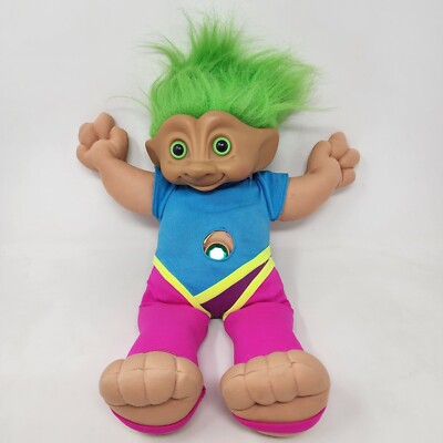 Vintage Treasure Troll Teen Green Wishstone Hair Gymnast Troll
