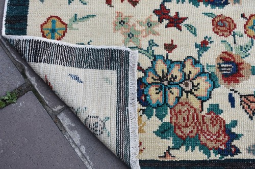 Shaved Carpet Handmade Turkish Wool turquoise Area Rug Carpet 29.9 x 49.2 inches - Picture 10 of 11