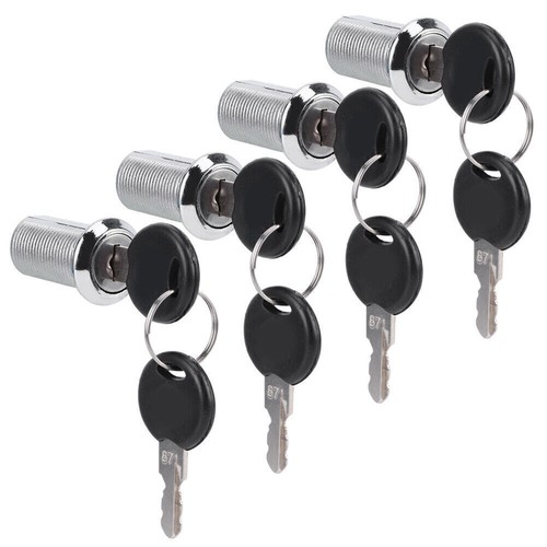 4 Set Cam Lock Zinc Alloy File Cabinet Mailbox Drawer Slidding Door Safety Locks - Picture 11 of 12