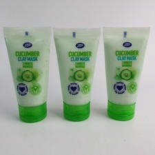 3x Boots Cucumber Clay Face Mask 50ml Make Skin Cleansed Toned Beautifully Soft