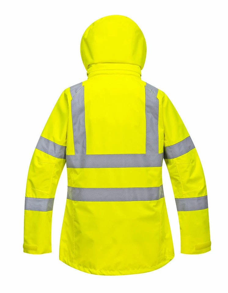 Portwest LW70 Ladies Breathable Safety Work Rain Jacket in Reflective HiVis ANSI - Image 3 of 4