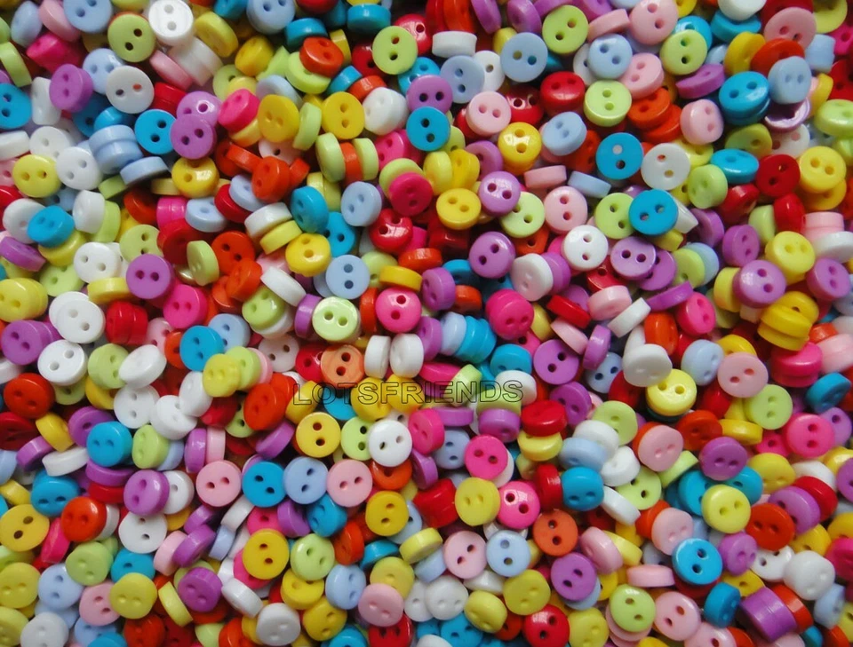 6mm 300pcs/lots Mixed 2-Hole Resin Buttons Sewing Garment Accessories Shirt Toy - Image 2 of 3