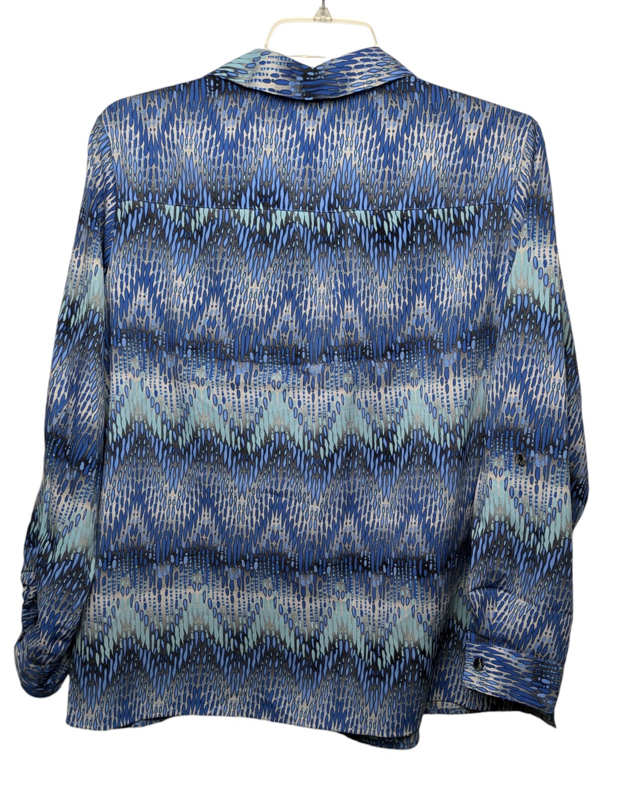 Elementz Abstract Pattern Blouse 2X Roll Tab Camp… - image 4