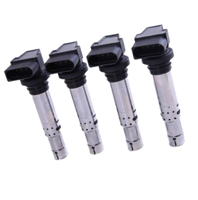 Set/4Pcs Spark Plug Ignition Coils For VW Beetle Golf Jetta Passat 1.6FSI 1.4TSI