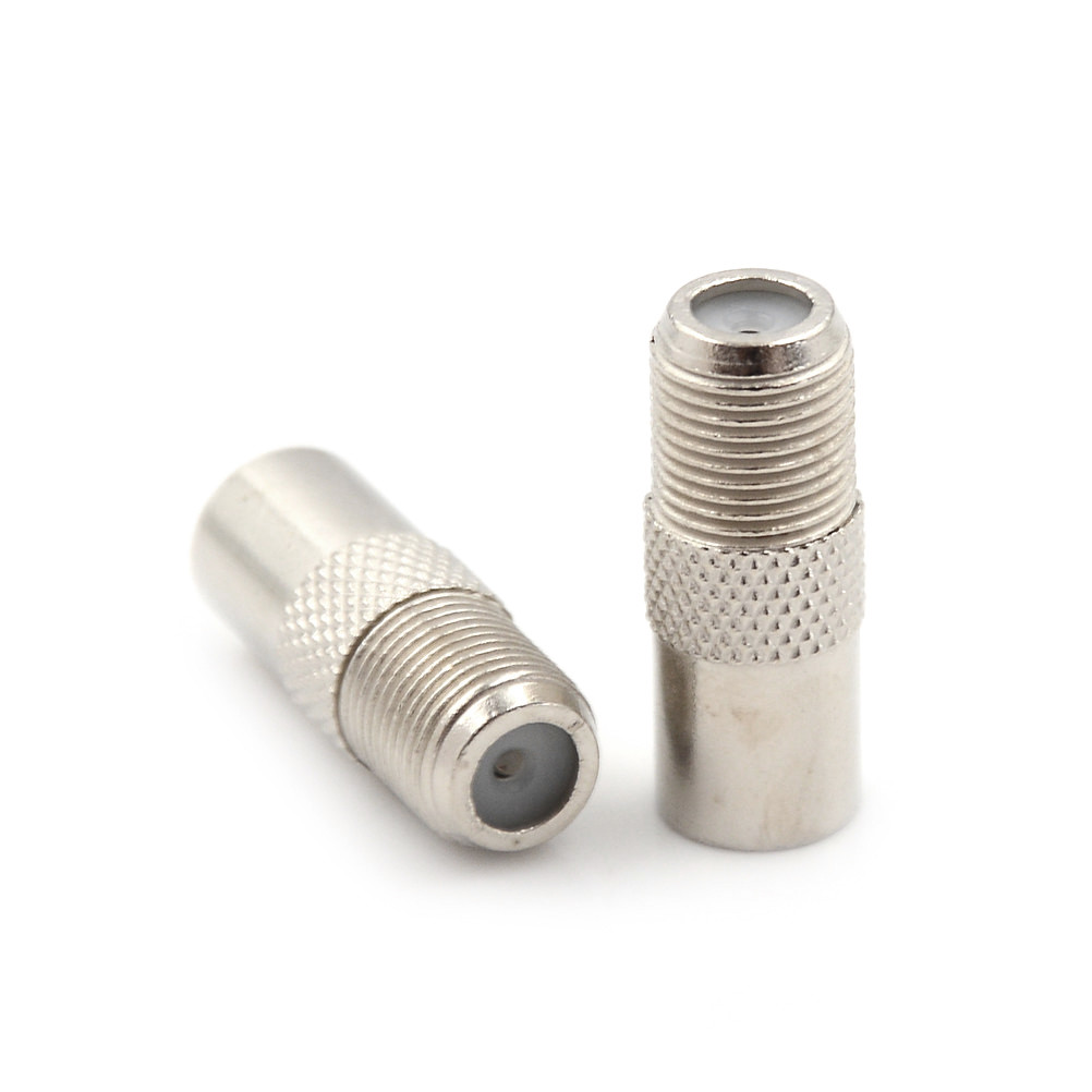 Silver tone 5PCS Coaxial Coax RF Adapter Connectors TV PAL Male to "F" FH*P_ eBay