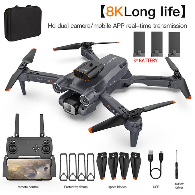 Brushless 8K Drones With HD Camera  WIFI FPV Smart Follow Aerial RC Quadcopte