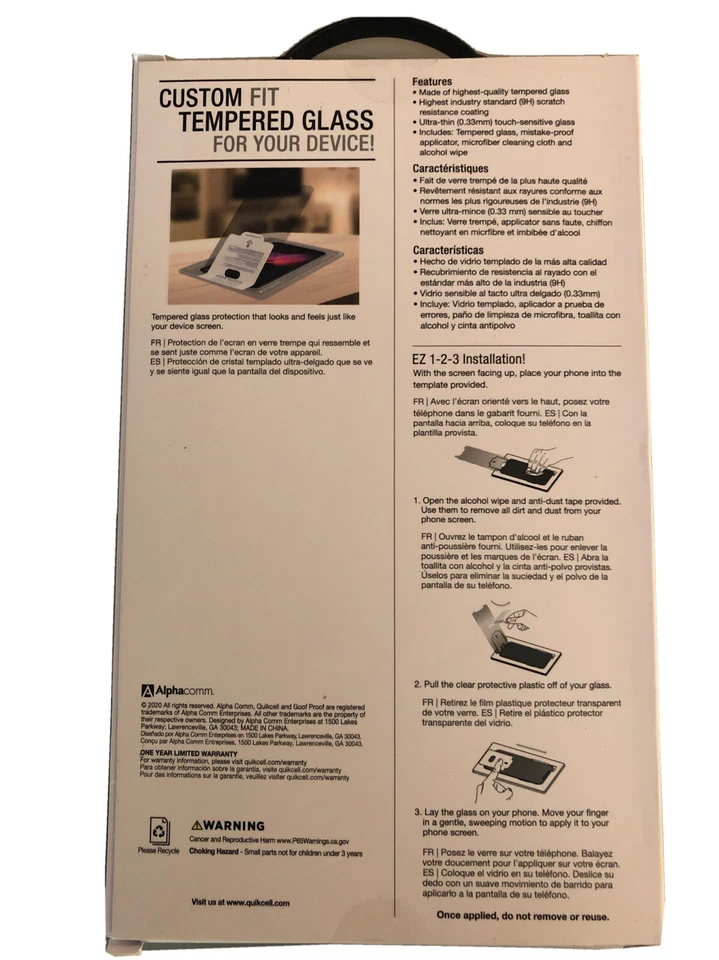 Quickcell Premium Tempered Glass Screen Protector For T-Mobile REVVL 4 #381 NEW - Image 2 of 2