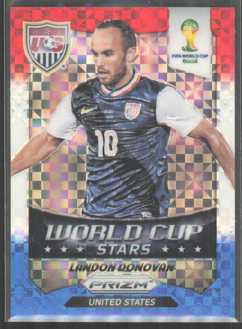2014 Panini Prizm FIFA World Cup Stars Red White Blue Power Plaid Landon Donovan