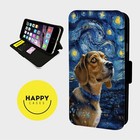 ADORABLE BEAGLE STARRY NIGHT- Faux Leather Flip Phone Case Cover- iPhone/Samsung