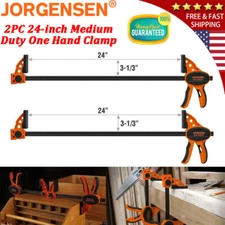 Jorgensen 2 Pack 24" Spreader/Bar Clamp Set One-Hand Medium Duty E-Z Hold Clamp