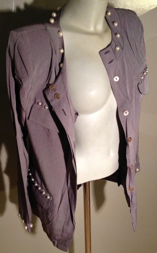 Madonna Style: ORIGINAL 1980-iger Jacke / Bluse Viskose Perlen 36 NEU❗️ - Bild 8 von 10