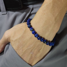Natural Blue Lapis Lazuli Stone 8mm Bead Healing Reiki Women Men Bracelet Gift