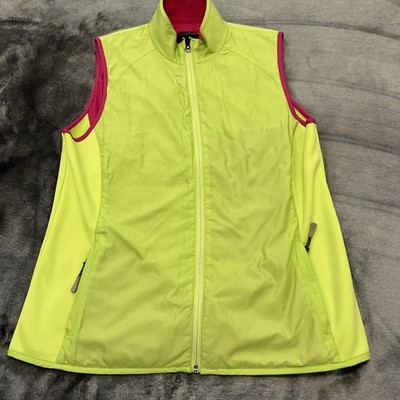 Zero Restriction Vest Tour Series Women s Size L Lime Green 2 Pockets Full Zip