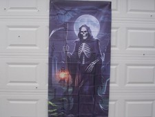 Halloween Door Cover Scary Halloween Door Banner Decorations Horror Door Cover