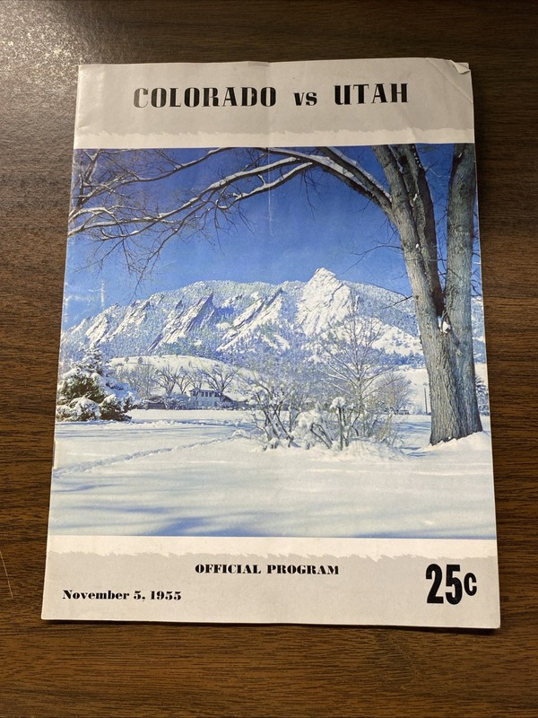 RARE 1955 NCAA Football Program Colorado Buffaloes vs Utah Redskins Program