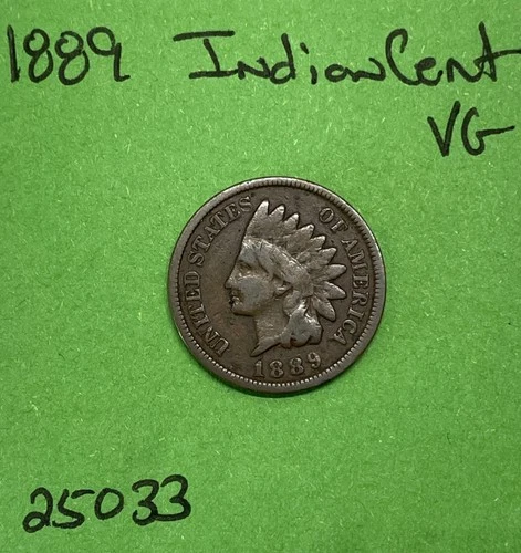 1889 Indian Head Cent / Penny 1c VG Very Good