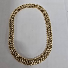 Vintage MONET Gold tone Double Link 16  Chain Choker Necklace Heavy EUC