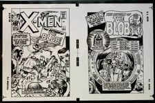 Production Art X-MEN #7 cover & page 1 splash, JACK KIRBY art