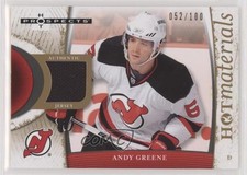2007-08 Fleer Hot Prospects Hot Materials Red Hot 52/100 Andy Greene #HM-AG d4o
