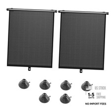 2PCS Car Side Window Sun Shade for Baby/Kids- 18" 14" Retractable Roller Black