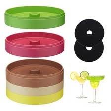Margarita Salt Rimmer Set, 5", Clay Red/Beige/Lime Green/Caramel/Orange