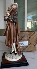 GIUSEPPE ARMANI JOVEN DAMA CON ESCULTURA YORKIE 0486C hecho en Italia 13” en caja