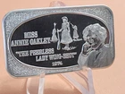 1974 USSC  Miss Annie Oakley Peerless Lady Wing Shot 1 oz .999 Silver Art Bar
