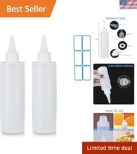 High-Quality 10 Oz Leak-Proof Squeeze Bottles - Ideal for Ketchup and More