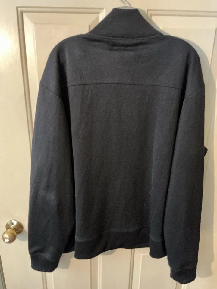 Chaqueta deportiva vintage Roma con cremallera estilo Blue Marlin - negra - XL para hombre Foto 2 de 3