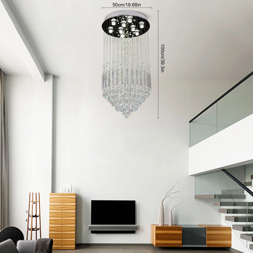 50 см современная стеклянная хрустальная люстра освещение хрусталь потолочное крепление светильники - Изображение 4 из 4