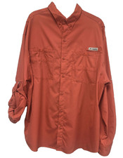 Columbia PFG Bahama Long Sleeve Shirt Melonade Fishing Vented Omni Shade Size XL